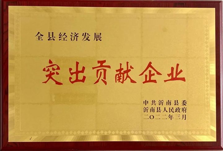 熱烈祝賀東岳機械被授予2021年沂南縣“突出貢獻企業(yè)”榮譽稱號